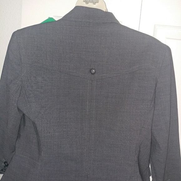 Express | 3/4 sleeve gray button front jacket professional lined blazer 6 - Picture 6 of 7